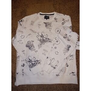 Vintage Rare Guess Los Angeles Black White Graffati Size X Large Sweatshirt Nwt